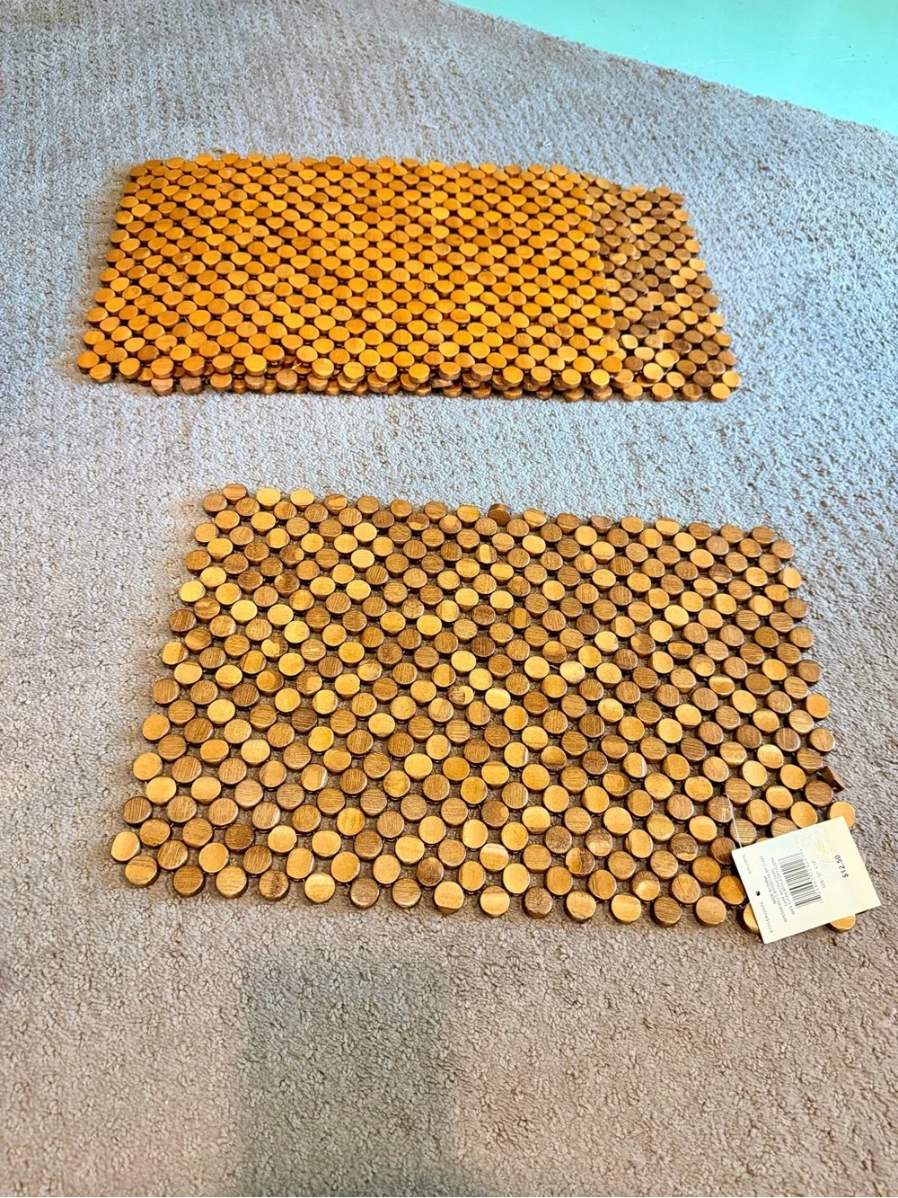 Handcrafted Wooden Bead placemats in Warm Honey
